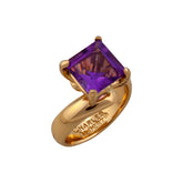 Alchemia Amethyst Square Prong Set Adjustable Ring